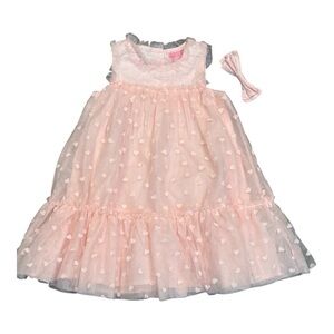 Isaac Mizrahi Valentine hearts pink dress and headband